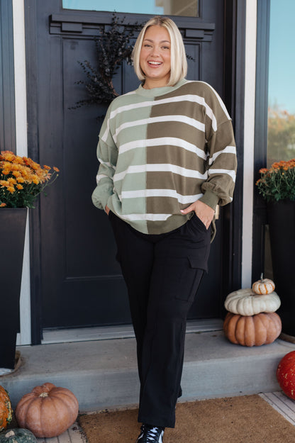 Can't Decide Color Block Striped Sweater