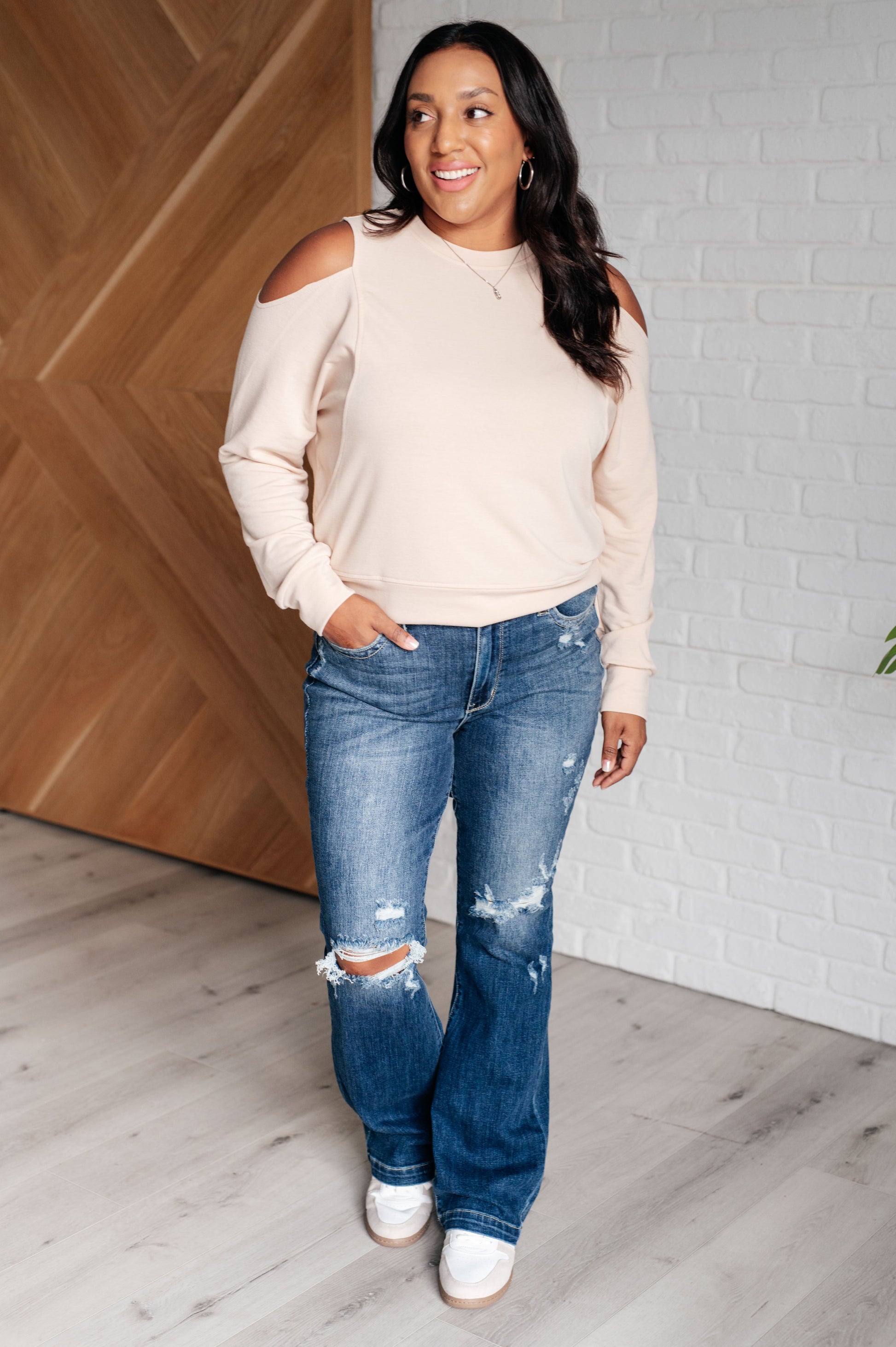 Carefully Crafted Cold Shoulder BlouseLook no further than our Carefully Crafted Cold Shoulder Blouse for a stylish and comfortable look with lots of versatility. Made of lightweight French terry fabric,Ave ShopsLavender Life BoutiqueCarefully Crafted Cold Shoulder BlouseTops