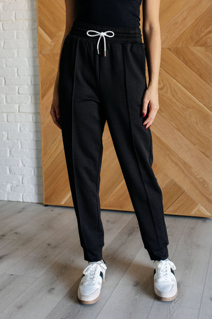 Center Seam Scuba Joggers in Black