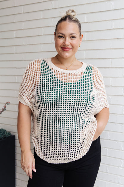 Coastal Dreams Fishnet Top in Cream