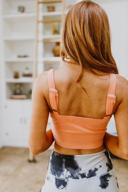 Tell Me More Crop Tank In Coral