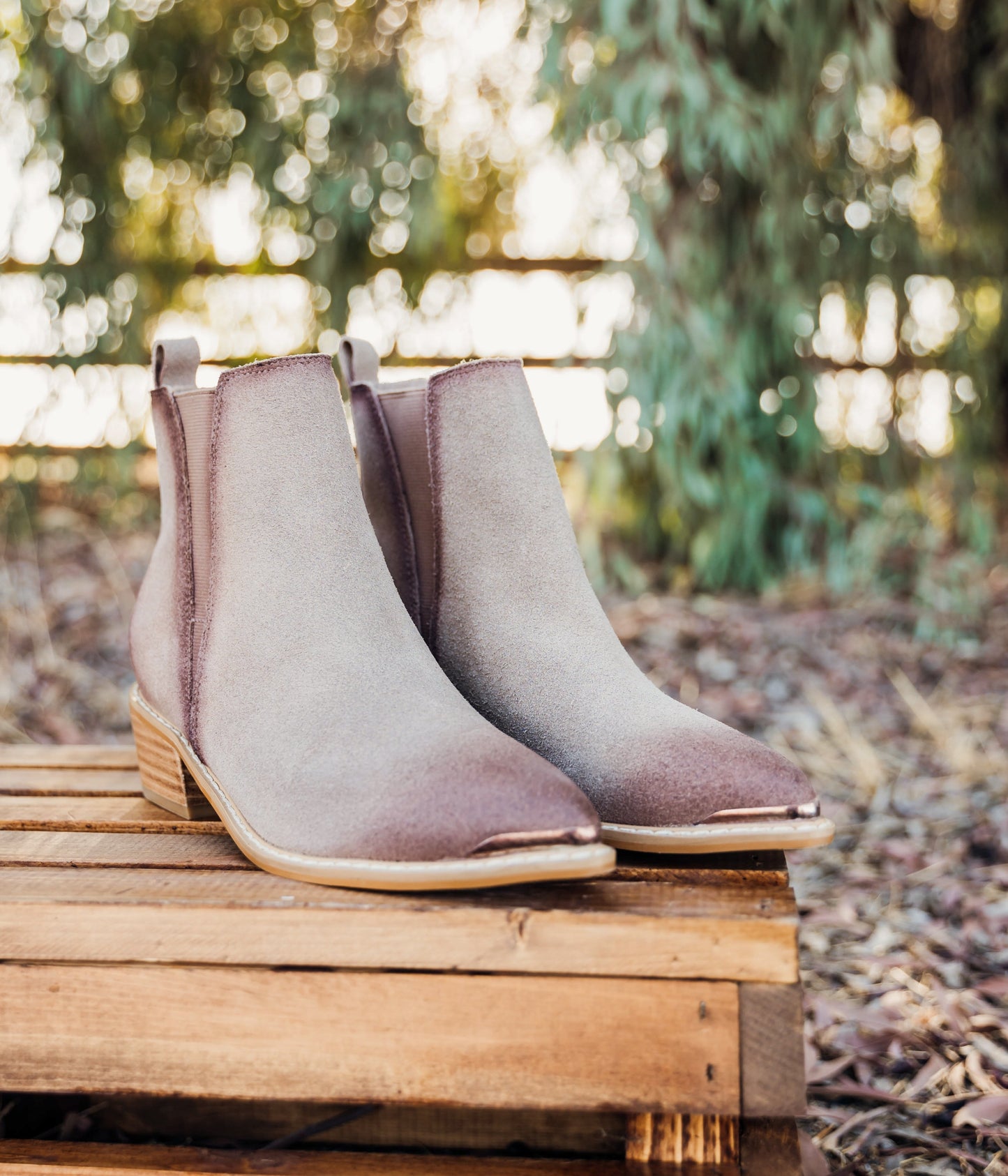 Wylie Suede Ankle Boot in Taupe